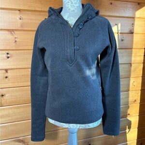 The North Face Gray Button-Up Hooded Sweater M